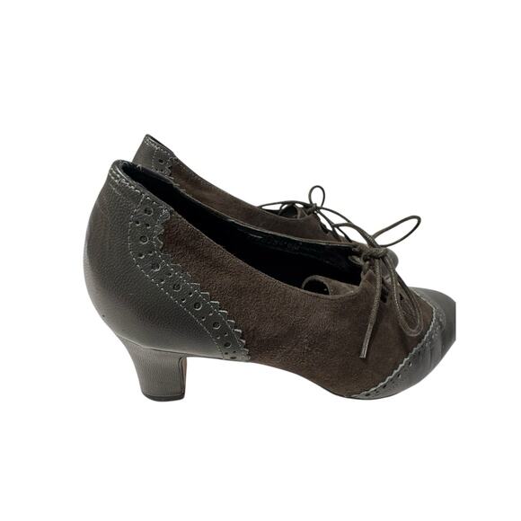 ros hommerson womens 6 wing tip heel lace up leather suede Academic Victorian - Picture 7 of 12